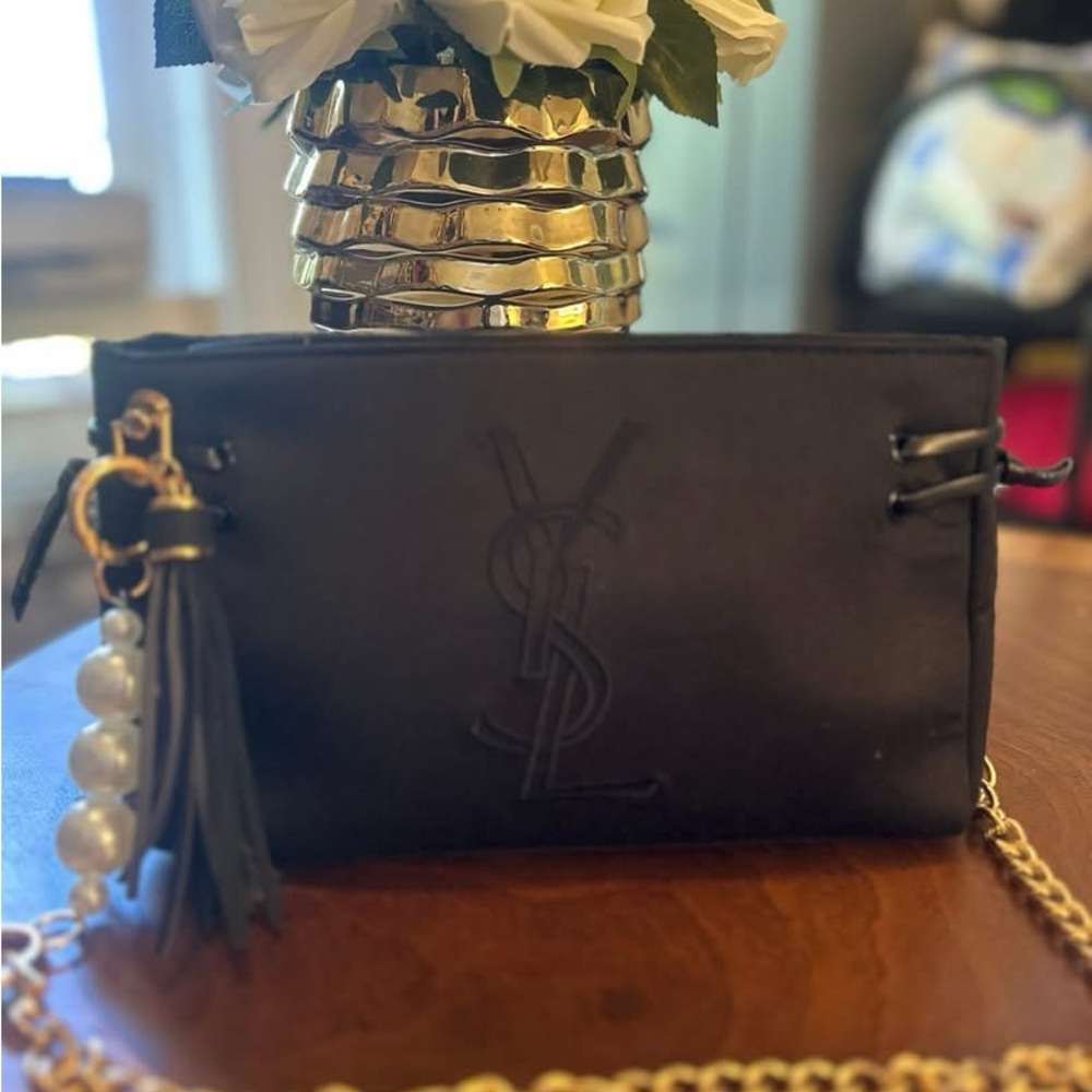 Black Yves Saint Laurent Parfum/cosmetic bag